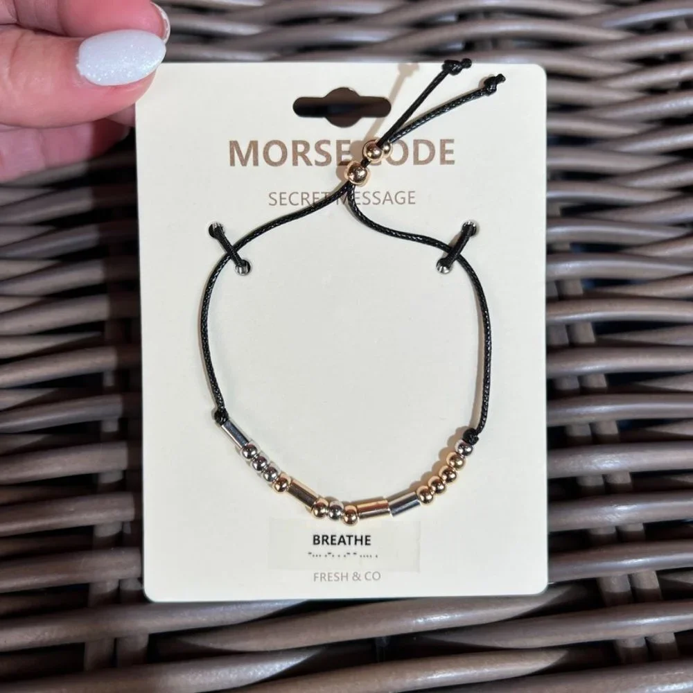 🍒 2/$20 - Morse Code - Breathe Bracelet